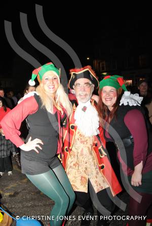 Town crier David Craner with Hannah Adams and Holly Arrow at Crewkerne Christmas Lights switch-on on November 30, 2012. Photo 2