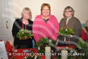 Misterton Flower Guild members Sue Coquet, Cheryl Newman and Bette Lumbard at Crewkerne Christmas Lights switch-on on November 30, 2012. Photo 16