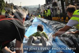 Chard Giant Water Slide - September 2014: Hundreds of people enjoyed a giant water slide in Chard town centre on September 7, 2014. Photo 1