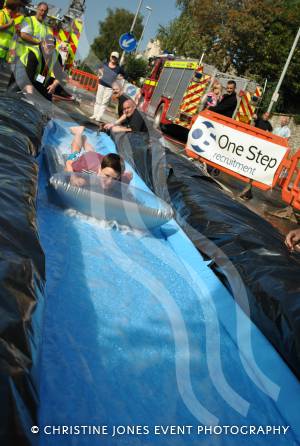 Chard Giant Water Slide - September 2014: Hundreds of people enjoyed a giant water slide in Chard town centre on September 7, 2014. Photo 9