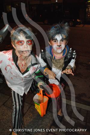 Chard Hallowe'en 2014 - – the town centre was packed as traders laid on Trick or Treat activities for children and parents. Photo 14