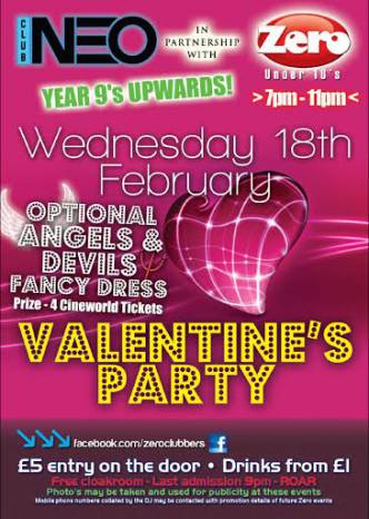 ZERO PROJECT: Valentine's Party for Under-18s at Club Neo