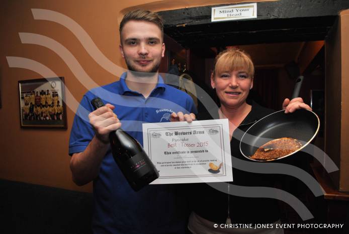 PUBS: Billie is Champion Pancake Tosser at the Brewers Arms!