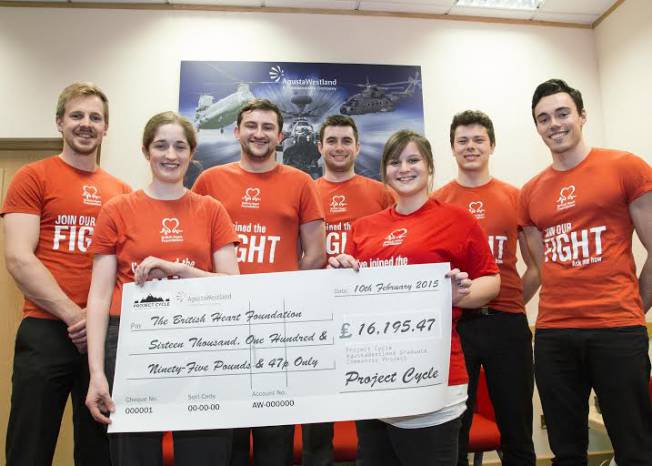 YEOVIL NEWS: AgustaWestland graduates pedal up the miles for British Heart Foundation