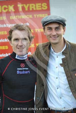 October 2012: Champion jockey AP McCoy and Yeovil Town footballer Ed Upson at the opening day of the new racing season at Wincanton Racecourse.