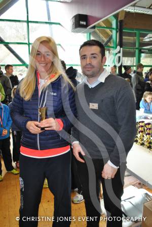 Aquathlon at Yeovil Part 2 – March 1, 2015: Presentations in the junior, youth and adult sections with Rhys Mabey of LED Leisure. Katie Hooper. Photo 8