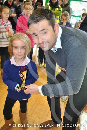 Aquathlon at Yeovil Part 3 – March 1, 2015: Presentation of the TriStars age group awards at the Yeovil Aquathlon organised by the Wessex Wizards Triathlon Club and presented by Rhys Mabey of LED Leisure. Lily Purchase. Photo 2
