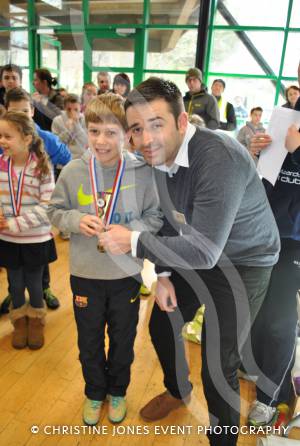 Aquathlon at Yeovil Part 3 – March 1, 2015: Presentation of the TriStars age group awards at the Yeovil Aquathlon organised by the Wessex Wizards Triathlon Club and presented by Rhys Mabey of LED Leisure. Finn Pardy. Photo 14