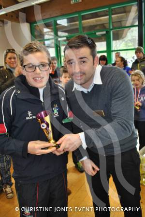Aquathlon at Yeovil Part 3 – March 1, 2015: Presentation of the TriStars age group awards at the Yeovil Aquathlon organised by the Wessex Wizards Triathlon Club and presented by Rhys Mabey of LED Leisure. Niall Caley. Photo 21