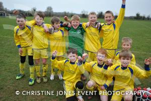 Montacute Youth v Wessex Wanderers Pt 1 – March 14, 2015: The final of the Under-9s Cup Final in the Yeovil Minisoocer League was won 1-0 by Montacute Youth. Here we see the Montacute players celebrate their win. Photo 1