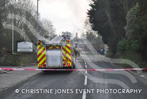 The Bell Inn fire in Preston Road, Yeovil, on January 6, 2013, Photo 1.