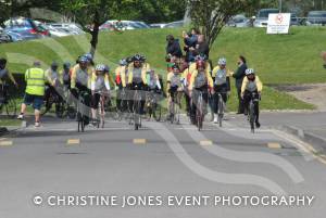 Pedal from Paris charity bike ride Part 2 – May 3, 2015: Just over 100 cyclists returned to Yeovil Town FC to complete a 241-mile charity bike ride from Paris to Yeovil. Photo 4