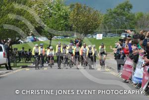 Pedal from Paris charity bike ride Part 2 – May 3, 2015: Just over 100 cyclists returned to Yeovil Town FC to complete a 241-mile charity bike ride from Paris to Yeovil. Photo 6