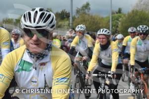 Pedal from Paris charity bike ride Part 2 – May 3, 2015: Just over 100 cyclists returned to Yeovil Town FC to complete a 241-mile charity bike ride from Paris to Yeovil. Photo 13