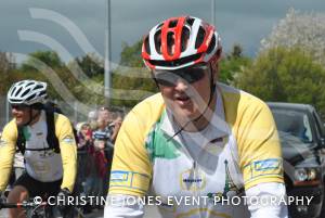 Pedal from Paris charity bike ride Part 3 – May 3, 2015: Just over 100 cyclists returned to Yeovil Town FC to complete a 241-mile charity bike ride from Paris to Yeovil. Photo 17