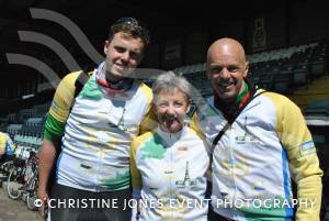 Pedal from Paris charity bike ride Part 4 – May 3, 2015: Just over 100 cyclists returned to Yeovil Town FC to complete a 241-mile charity bike ride from Paris to Yeovil. Photo 13