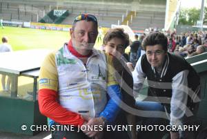 Pedal from Paris charity bike ride Part 5 – May 3, 2015: Just over 100 cyclists returned to Yeovil Town FC to complete a 241-mile charity bike ride from Paris to Yeovil. Photo 9