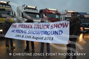 Truckers hold a photocall ahead of this summer's Wessex Truck Show at the Yeovil Showground on January 12, 2013. Photo 3