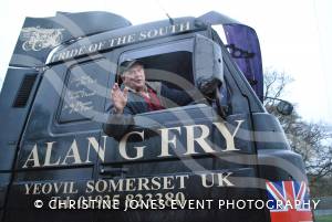 Truckers hold a photocall ahead of this summer's Wessex Truck Show at the Yeovil Showground on January 12, 2013. Photo 13