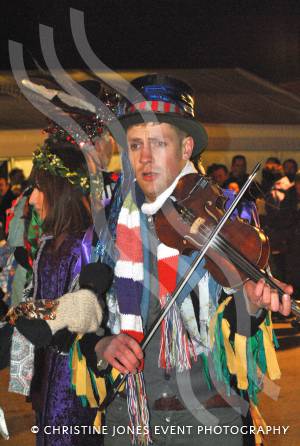 Wassailing with Shepton Mallet Cider Mill - Jan 17, 2013: A member of Taunton Deane Morris Men. Photo 3