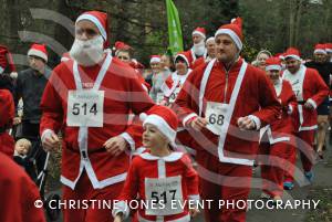 Yeovil Santa Dash – December 13, 2015: Just under 200 runners took part in the annual Santa Dash at Yeovil Country Park to raise money for St Margaret’s Somerset Hospice. Photo 11