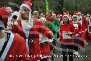 Yeovil Santa Dash – December 13, 2015: Just under 200 runners took part in the annual Santa Dash at Yeovil Country Park to raise money for St Margaret’s Somerset Hospice. Photo 14