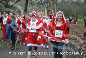 Yeovil Santa Dash – December 13, 2015: Just under 200 runners took part in the annual Santa Dash at Yeovil Country Park to raise money for St Margaret’s Somerset Hospice. Photo 27