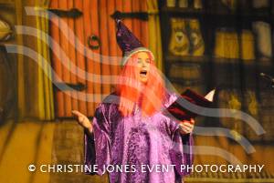 Chard Amateur Theatre Society and Cinderella - Jan 2013:CH'aime Forster as Wizardess Wombat. Photo 14
