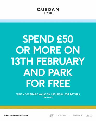 SHOPPING: Free car parking at the Quedam in Yeovil – special offer!
